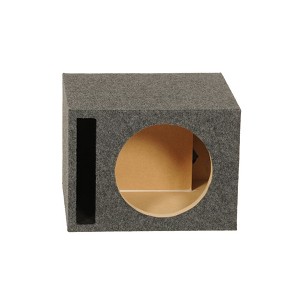 Q Power Single 12-Inch Vented Heavy Duty Subwoofer Enclosure, Charcoal Grey - 1 of 4