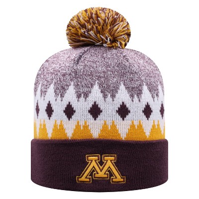 NCAA Minnesota Golden Gophers Men's Jagged Knit Cuffed Beanie with Pom