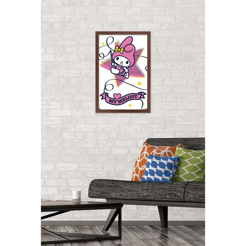 Trends International Hello Kitty and Friends: 21 Sports - My Melody Rhythmic Gymnastics Framed Wall Poster Prints, 2 of 7