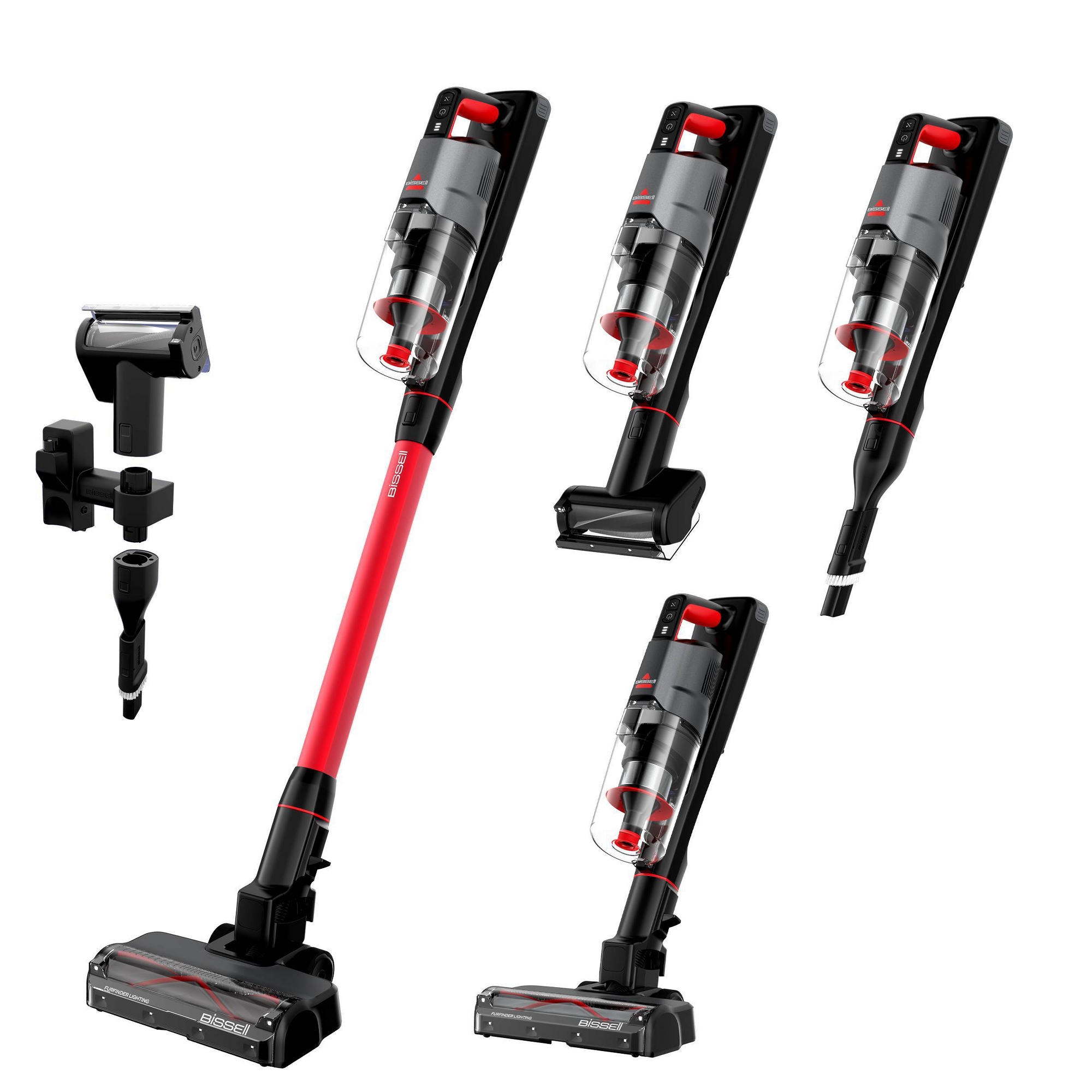 BISSELL PowerClean FurGuard Rechargeable Cordless Pet Stick Vacuum 4137 10.5" Cleaning Path Red