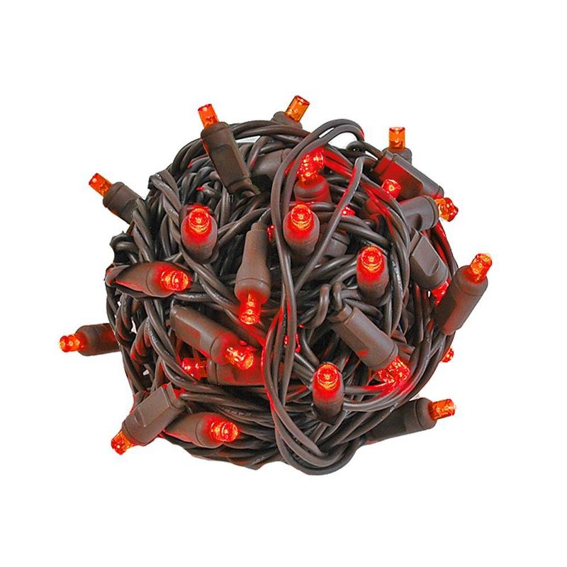 Novelty Lights LED Christmas String Lights 100 Mini Bulbs for (Brown Wire, 50 Feet), 1 of 9