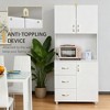 ORRD 2 72" White Pantry Cabinet with 3 Drawers & Adjustable Shelves, Freestanding Kitchen Storage - 4 of 4