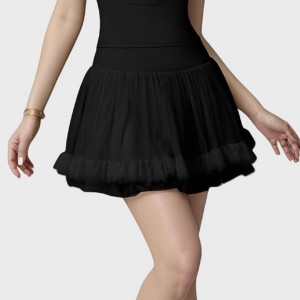 Anna-Kaci Active Women's Tulle Mini Skirt with Soft Lining and Layered Ruffle Hem for a Whimsical Ballet-Inspired Look - 1 of 4