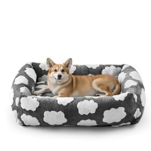 Dog Beds Large Sized Dog - Washable Furry Pet Beds, Rectangle Orthopedic Corduroy Fleece Puppy Beds with Removable Zipper Cover - 1 of 4