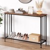 Whizmax 41.5" Narrow Console Table - Industrial Metal Frame with Glass Shelf, Sofa/Hallway Table for Living Room, Foyer, Bedroom - 3 of 4