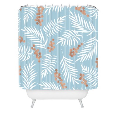 Mistletoe Shower Curtain Blue - Deny Designs