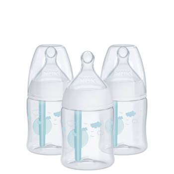 Medela Breast Milk Storage Bottles, 3 Pack of 5 Ounce Breastfeeding Bottles  with Slow Flow Nipples, Lids, Wide Base Collars, and Travel Caps, Made