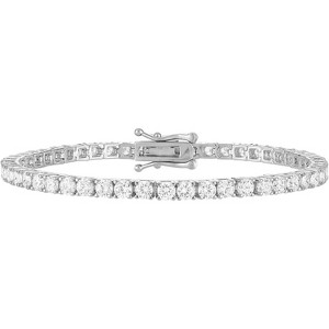 Tennis Bracelet for Women, 24K Gold Plated with AAAAA CZ Stones, 3mm/4mm Width & Multiple Sizes, Elegant Jewelry Gift - 1 of 4