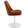 Modway Lippa Swivel Dining Chair – Velvet Upholstered Side Chair with 360° Rotation and Pedestal Base in White and Rust - 4 of 4
