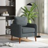 Tangkula Modern Accent Chair Upholstered Mid-Century Armchair w/ Rubber Wood Legs Gray - 2 of 4