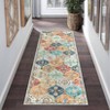 Washable Vintage Oriental Rug Non Slip Low Pile Rug Soft Throw Floor Cover Retro Foldable Indoor Carpet for Living Room Bedroom Playroom Nursery - 2 of 4