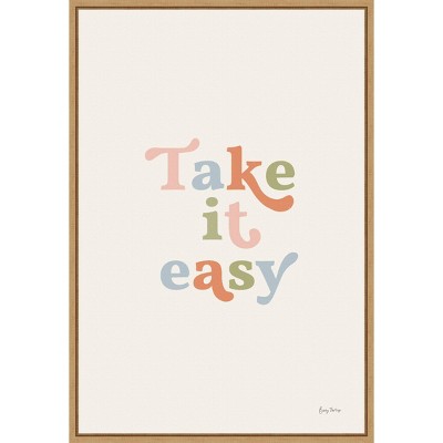 16" x 23" Take it Easy Pastel by Becky Thorns Framed Wall Canvas - Amanti Art