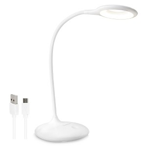 Insten LED Desk Lamp, Bright Table Lamp, Rechargeable, Flexible Neck, Touch Control, Adjustable Brightness, 400 Lumens, White - 1 of 4