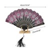 Unique Bargains Rose Lace with Tassel Folding Fan 1 Pc - 2 of 4
