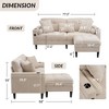 ORRD 3-Seat L-Shaped Chenille Sofa with Storage Ottoman, Side Pocket & USB/C-Type Charging, for Living Room, Bedroom, Apartment - 4 of 4
