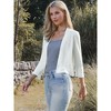 INSPIRE CHIC Women's Collarless 3/4 Sleeve Knit Lightweight Open Front Bolero Cropped Cardigan - 4 of 4
