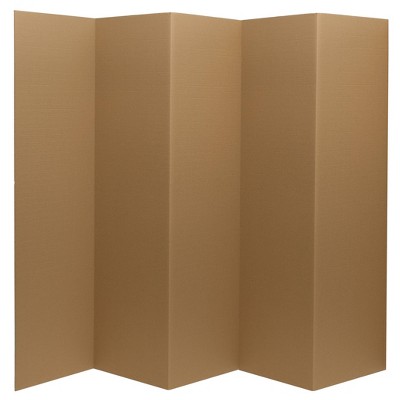 6 ft. Tall White Temporary Cardboard Folding Screen - 3 Panel CAN