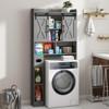Over The Toilet Storage Cabinet with Sliding Door & Toilet Paper Holder Stand - 4 of 4