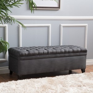 GDFStudio Heathbrooke Contemporary Tufted Fabric Storage Ottoman - 1 of 4