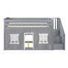 Max & Lily Twin Low Bunk Bed with Staircase and Curtains - 3 of 4