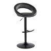 LumiSource Set of 2 Posh Adjustable Barstools Black Metal/Black PU - 2 of 4