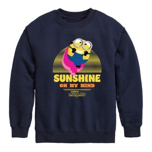 Boys' - Despicable Me Minions - Sunshine On My Mind Graphic Long Sleeve Fleece Sweatshirt - 1 of 4