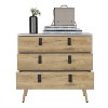 Okak Modern Design 3-Drawer Bedroom Dressers with Metal Hairpin Legs, Wooden Storage Cabinet,Chest of Drawers for Bedroom,Entryway - 3 of 4
