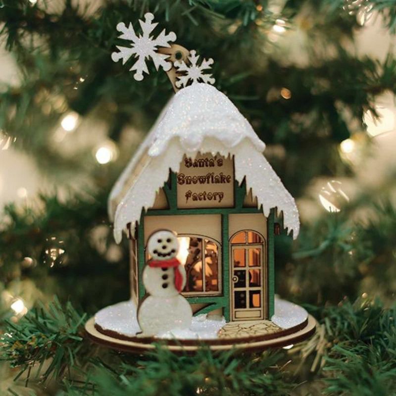 Old World Christmas 3.5 Inch Santa's Snowflake Factory Snowman Tree Ornaments, 3 of 4
