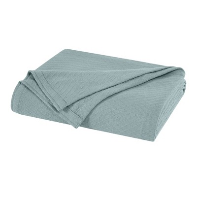 Slate Blue King Woven Cotton Blanket