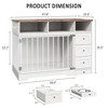 48" Dog Crate Furniture, Farmhouse Dog Kennel Furniture with Dog Bowl & 3 Storage Drawers, Heavy Duty Dog Cage End Table for Medium Small Dogs - 2 of 4