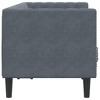 vidaXL Chesterfield Sofa Loveseat/Settee 2-Seater - Dark Gray Velvet, Button-Tufted Backrest & Armrests, 68.5” W x 29.3” D x 27.8” H - 4 of 4