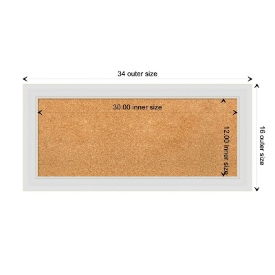Natural Cork Board with Soft White Frame, 37.48" x 19.9"