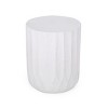 CAVINAS Stylish Outdoor Side Table,Modern Patio End Table with Lightweight Concrete Design,Small Outdoor Table for Garden,Porch,Balcony,White - 2 of 4