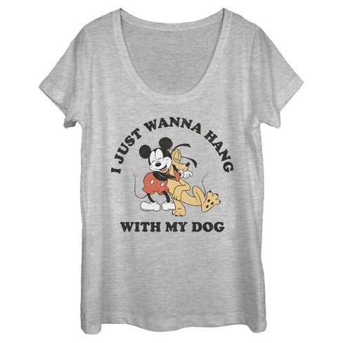 Women's Mickey & Friends Mickey & Friends Hang With My Dog Pluto Scoop Neck - image 1 of 3