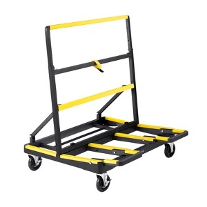 VEVOR Drywall Cart Dolly, 1800 lbs Load Capacity, Steel Panel Dolly with 4 Swivel Casters & Expandable Deck, Foldable Panel Truck Cart, Black - 1 of 4