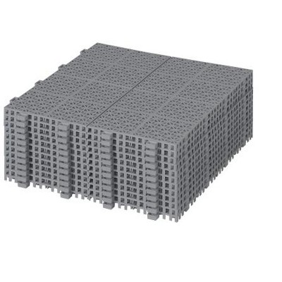 Dolonm 12"x12" Gray Interlocking Deck Tiles - Rosette Pattern, Waterproof & Anti-Slip, Supports 6613 LBS