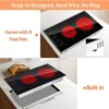 ZACHVO 3000W Electric Cooktop, 2 Burners, 12" Built-in, Ceramic, Child Safety Lock, Timer, Keep Warm, 9 Levels - 4 of 4