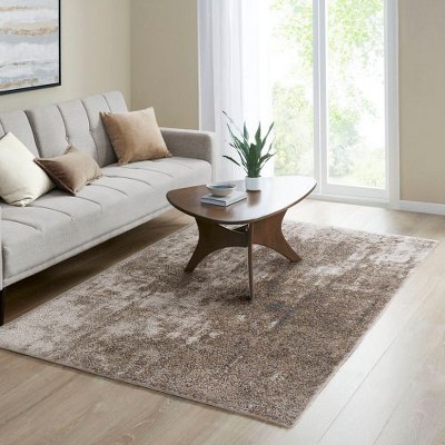 Kumasinova Cozy Shag Abstract Rug, Area Rug in Grey & Cream, Plush High Pile Living Room Rug,  Easy-Clean Polypropylene Rugs for Living Room