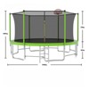 VisioGear Trampolines, Trampoline with Safety Enclosure Net, Trampoline with Basketball Hoop, Green, 179.02"*179.02"*107.87" - 2 of 4
