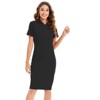 Coolmee Women's Easy Classic Short Sleeve Stretch Cotton Polo Dress Causal A Line Mini Dress - 4 of 4