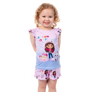 Gabby's Dollhouse Toddler Girls' Dream It Up Sleep Pajama Sleep Set Shorts Pink - 1 of 4