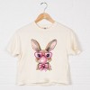 Bunny Sunglasses Bubblegum - Women's Boxy Crop Top Graphic T-Shirt - 3 of 4