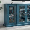 TV Stand, Retro Style Sideboard Buffet Storage Cabinet With Glass Door Adjustable Shelves, Console Table Cupboard Credenza For Kitchen Dining Room - 3 of 4