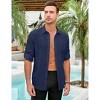 Mens Button Down Linen Shirts Casual Long Sleeve Dress Shirts Regular Fit Cotton - 3 of 4