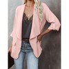 Clearlove Womens Blazer Jackets Roll Up Long Sleeve Open Front Loose Business Casual Coats with Pockets - 2 of 4