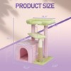 SEVOBAL Pet Tower 27.5in Cat Tree, Multi-level Cat Tower with Cat Scratching Post and Pad, Cozy Cat Condo Padded Top Bed for, Pink, 23.6"*23.6"*59.1" - 2 of 4