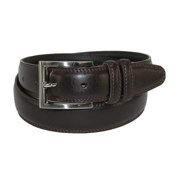 Aquarius Men's Big & Tall Leather Padded Belt with Satin Buckle