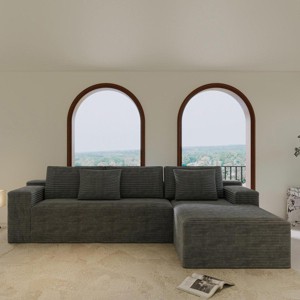 104" L Shaped Modular Sectional Sofa with Reversible Chaise and Deep Seats for Living Room Comfort -3irtyhousy - 1 of 4