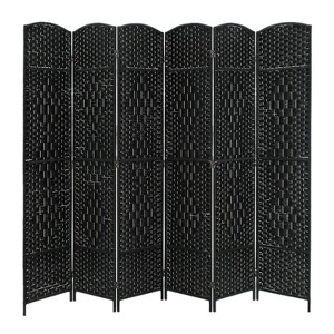 FDW Elegant Room Divider Woven Screen Divider 4/6/8 Panel 6ft Indoor Wall Divider Folding Privacy Screen with Natural Fibers - 1 of 4
