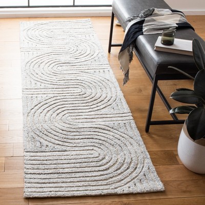 Gray Hand-Tufted Wool and Synthetic Area Rug